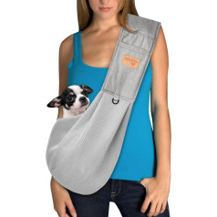 Dog Carrier Bag, Breathable Mesh Adjustable Strap, Dog Carrier Bag with Pocket, Hands-Free Dog Carrier for Outdoor Travel (Grey, L)