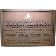 Eaglemoss Star Trek Starships Collection U.S.S. Enterprise NCC-1701-D Memorial Plaque, 22 x 16 cm
