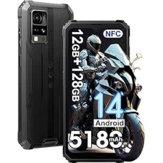 Blackview BV4800Pro Outdoor Mobile Phone without Contract 2025, 12GB + 128GB Construction Site Mobile Phone Android 14, 6.56 Inch HD+ Outdoor Smartphone, 16MP Camera, 5180mAh, IP68 Waterproof, 4G, 5G