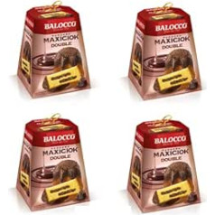 4 x Balocco Pandoro Maxiciok Double con Cioccolato al Latte e Cioccolato Fondente Christmas Sweets with Milk Chocolate and Dark Chocolate 800 g