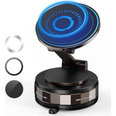 Mobile Phone Holder Magnetic Car for MagSafe Car Mount: 2025 Upgraded Magnetic Phone Holder - 360° Adjustable Magnetic Suction Cup Phone Holder Foldable - Car Accessories Car for iPhone/MagSafe Case