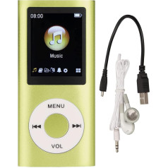 MP3 Player, Music Player with 1.8 Inch LCD Screen, USB Port, Slim Classic Digital Voice Recorder with FM Radio, Supports Up to 64GB (Green)