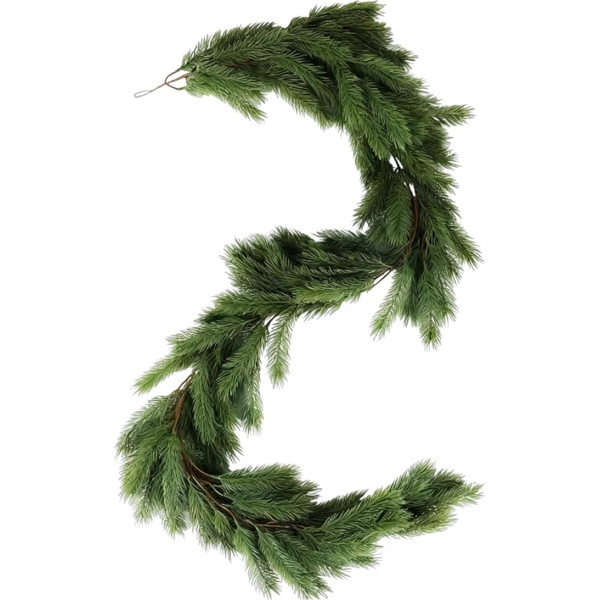 1.8 m / 2.7 m Christmas Garland, Artificial Fir Garland, 136/204 Fir Branches, Christmas Wreath, Fir Garland, Christmas Decoration for Stairs, Fireplace, Window, Front Door, Indoor (180 cm)