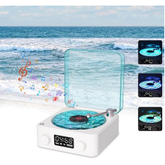 Creative Bluetooth Record Player Style Speaker Portable CD Player Looks Like A Turntable Wireless Speaker with Ambient Light Stereo
