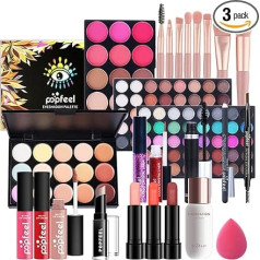 All in one make-up set, make-up set for women, make-up set starter kit, multifunctional cosmetic make-up kit with eyeshadow palette, lipstick, eyeliner, mascara, brush for women and girls