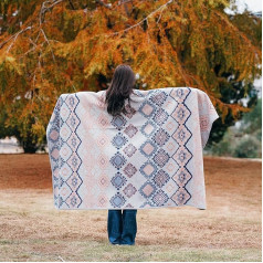 ACUSHLA Merino Wool Camping Blanket Warm Thick Washable Large Bed Couch Camping Outdoor Throw Blanket All Season Scandinavia Grey 31x25 Inch