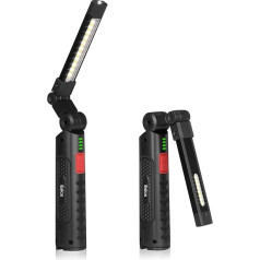 LED Work Light, Workshop Lamp Battery, 3 Sides, 7 Light Modes, 360° Rotatable, Strong Magnetic Base and Hook, for Workshop, Car, Repair, Camping, Gifts for Men (Pack of 4)