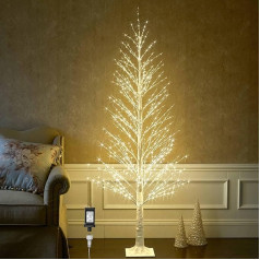 Hairui Illuminated Branch White Alpine Tree with Fairy Lights 180 cm 810 LED for Indoor Outdoor Home and Christmas Holiday Decoration