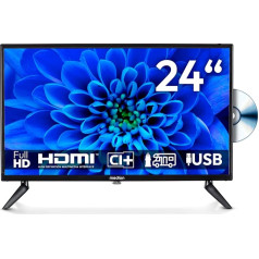MEDION 59.9 cm (24 Inch) Full HD TV (Integrated DVD Player, Perfect for Camping, Motorhome, Truck, Garden, 12 V Car Adapter, Triple Tuner Receiver, HDMI, USB, MD 824001)