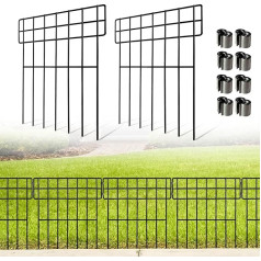 10 Pack Animal Barrier Fence Metal Decorative Garden Fence 43 cm (H) x 33 cm (W) Total Length 3.3 m No Digging Fence Patio Border Animal Fence for Dogs Rabbits Outdoor Patio