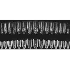 Nail Extension, Sandwich Nail Shape, Nails for Gluing, Transparent Gel Nail Tips, Translucent Crystal Nail Tips, Oval Sandwich Nail Extensions Shapes, No Paper Tray for Beginners