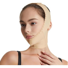 WKZSXXMJ Postoperative Liposuction Face Compression Bandage Neck Cover Chin Strap for Women Face Firming and Lifting Belt