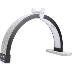 Naroote Half Moon Nagel Desk Lampe, Half Moon Tischlampe 20W Verstellbare Helligkeit mit Telefonklemme für Schönheitshandwerk (BLACK)