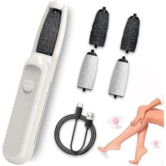 Electric Callus Remover, Rechargeable Callus Removal Foot with 4 Interchangeable Foot Files, Rechargeable Foot Sander, Electric Foot File, for Heels, Cracked, Corns, Dead