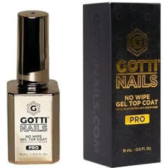 Gotti Nails Best No Wipe Gel Top Coat .5oz 15ml Super Shiny High Gloss Polish LED UV Soak Off