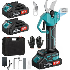 BIAOQINBO Battery Pruning Shears Professional 30 mm - Electric Pruning Shears with Battery 2000 mAh, Brushless Motor, Safety Switch and LCD Display for Fruit Tree Pruning, Hedge Trimming