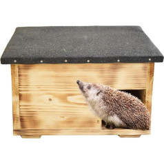 ABAZO Wooden Hedgehog House, Hedgehog Hotel Hedgehog Hut for Garden, Guinea Pig House, Rodent House, Small Animal House, Perfect for the Hedgehog All Year Round