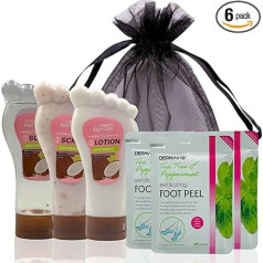 Ultimate Foot Care Kit Replenishment, Peeling Essentials with Foot Mask, Foot Peel Mask, Foot Spa Set, Mint Foot Lotion, Best Foot Peel, Tea Tree Foot Mask, Foot Soak Socks (Coconut)