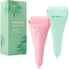 2 Pieces Ice Roller for Face Eyes and Body Relief Massage Tools for Blood Circulation Cold Therapy (Green and Pink)