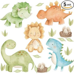 Pandawal Wall Sticker Dinosaur Baby Dino Set Colourful Wall Sticker for Children's Room Decoration Boy Wall Picture Watercolour Wall Decoration Picture (M)