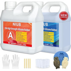 NIUB Impression Silicone, 15A 2.5 kg Liquid Silicone Moulding Compound, Self-Venting, Food-Safe, Easy Mould Release, Low Viscosity, Anti-Tear, High Toughness, Silicone for Moulding (Blue)