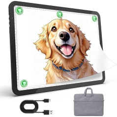 Zocelight Rechargeable A3 Light Table with Bag, LED Light Pad with 4 Magnets, Light Box with 4000 mAh Battery for Diamond Painting, Ultra Light Plate for Drawing, Sketching, Tattoo (Black)