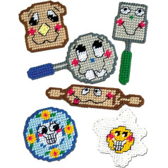Design Works Crafts Kitchen Buddies Plastic Canvas Magnets Set of 6