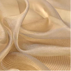 Whakano 3 m Shiny Organza Fabrics for Sewing, Sold by the Metre, Chiffon Fabric, 140 cm Wide, Soft and Fine Transparent Fabric Tulle, for Sewing Crafts, Curtain Curtains, Costume Dress, Clothing, Grey