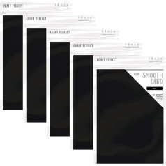 Craft Perfect 300gsm Smooth Card Set - Black (Pack of 5)