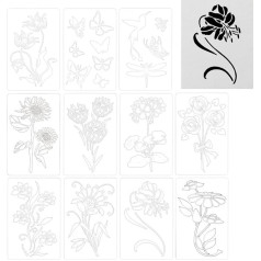 usefulbeauty Flower Stencils for Painting, Flower Stencils | Flower Stencils for Crafts - Flower Colour Stencil, Garden Fence, Large Flower Stencils for Painting on Wood, Card Making