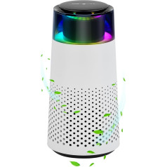 Air Purifier Allergy Sufferers, Air Purifier with Night Light, HEPA Air Filter Car, Ioniser Generator for Home, Smoking Room, Pet, Removes 99.9% Mould, Dust, Pollen, Smoke, Odours, White