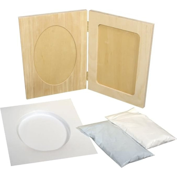 RAYHER Casting Kit with Photo Frame, 30 x 20 cm Frame with 2 Areas for Casts 10 cm x 15 cm - 36001000