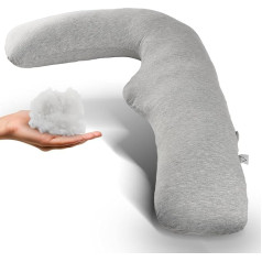 Vitalius Side Sleeper Pillow with Cover, Washable, Comfortable Nursing Pillow, Pregnancy Pillow, Body Pillow, Adult Children, Sleep Therapy Pillow for Restful Sleep