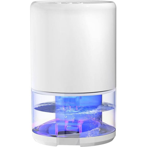 Electric Dehumidifier, 1000 ml, Anti-Mould Dehumidifier, Dehumidifier with Sleep Mode and Automatic Shut-Off Function, Portable, Ultra Quiet, Dehumidifier for Bathroom, Bedroom