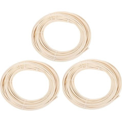 Veemoon 3 Rollen Rundweide für Stuhl und Korbherstellung DIY Möbelreparaturmaterial Vielseitiges Rattan Bastelmaterial für Kreative Projekte