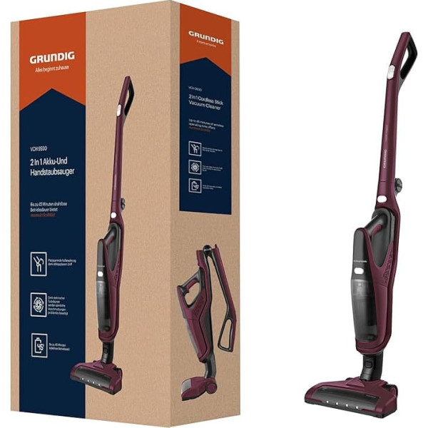 Grundig VCH 9930 Handheld Vacuum Cleaner 2 in 1, Lithium Battery, 14.4 V, Purple