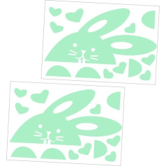 Ciieeo 2 Satz Leuchtende Nachtlicht Aufkleber Süße Hasen Wandsticker für Kinderzimmer Selbstklebende Kreative Lichtschild Sticker für Schlafzimmer und Wohnzimmer Dekoration