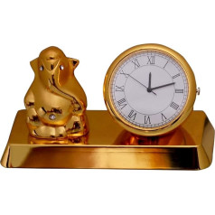Purpledip Table Clock with Ganesha, Corporate Gift, Indian gift option (10691)