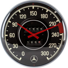 Nostalgic-Art Retro Wall Clock, Diameter 31 cm, Mercedes-Benz - Speedometer - Gift Idea for Mercedes-Benz Accessories Fans, Original Licensed Product (OLP), Large Kitchen Clock, Vintage Design