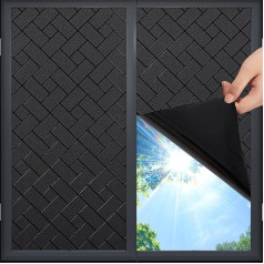 Coavas Blackout Window Film Self-Adhesive Anti UV Window Film Privacy Frosted Glass Film for Window Static Cling Frost Protection Window Sick for Home Black 60x200cm