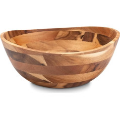 Decorasian Pack of 2 Wooden Bowls - Elegant Acacia Wood Bowl - Ideal as a Wooden Salad Bowl, Fruit Bowl or Bread Bowl - Sustainable Wooden Bowl - Natural 25.4 cm