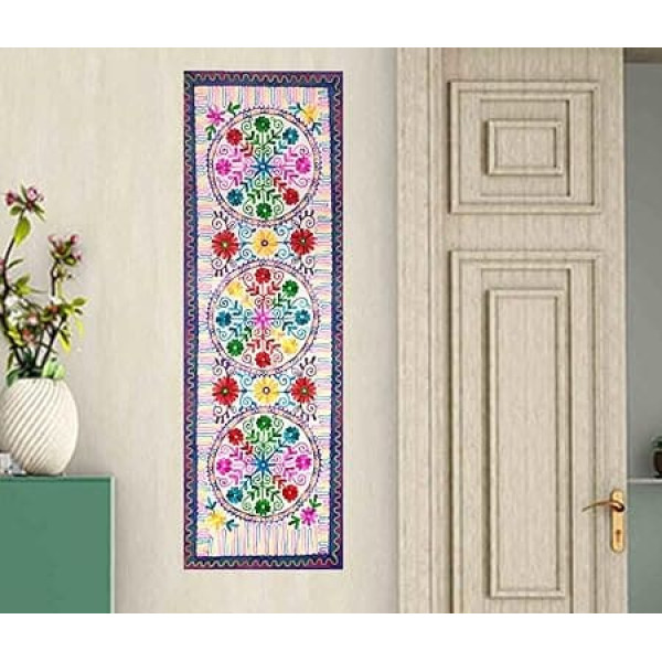 Purpledip 12076 Spice Garden Cotton Vintage Embroidery Table Cloth or Wall Hanging Tapestry