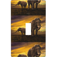 Lichtschalter-Abdeckung für Lichtschalter, Sonnenuntergang, Elefanten-Druck, Grafik, Dekor, Wandplatte