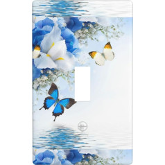 Lichtschalter-Abdeckung mit Blumen und Schmetterlingen, Grafik-Dekor-Wandplatten, einzelne Kippschalter-Abdeckung
