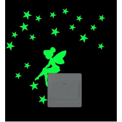 Bkljkf Dekorative Wandtattoos für Kinder,Leuchtende Lichtschalter-Aufkleber - Im Dunkeln leuchtende magische Wandaufkleber, Lichtschalter-Wandkunst, Wandbild, Paste, Raumdekoration