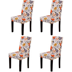 YEESSION Elastane Fabric Stretch Removable Washable Short Dining Chair Protector Slipcover with Printed Pattern Style 05