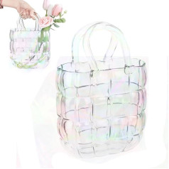 Square Glass Vase Glass Handbag Decorative Vase Colourful Handbag Flower Vase Bag Shape Glass Handmade Modern Table Vase Decoration for Flowers Tulips Potpourri Small Fish Sweets