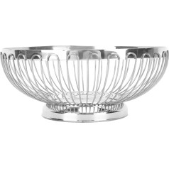 Stainless Steel Fruit Basket, Decorative Metal Fruit Bowl for the Living Room, High Gloss Polished (L)