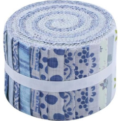 CraftsFabrics 20 x 100% Cotton Pre-Cut Fabric Strips for Kids Blankets, Scrapbooking, Sewing, Arts and Crafts, Patchwork, 2.5