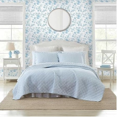 Laura Ashley - Duvet Cover Set, Super Soft Bedding with Matching Pillowcase, Casual Home Decor (Oxford Stripe Blue, King)